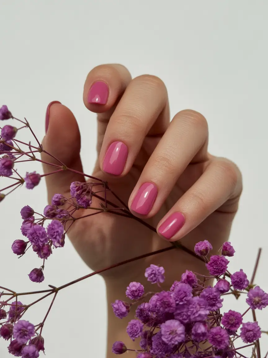 Neutral Fall Nail Designs 2025 Rosy Pop of Warmth