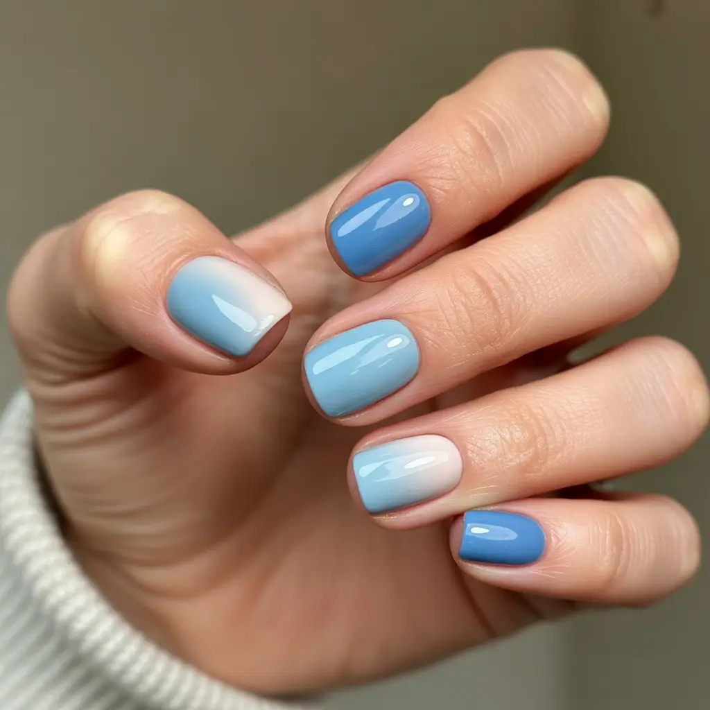 October nails design 2025 Frosty Sky Blues