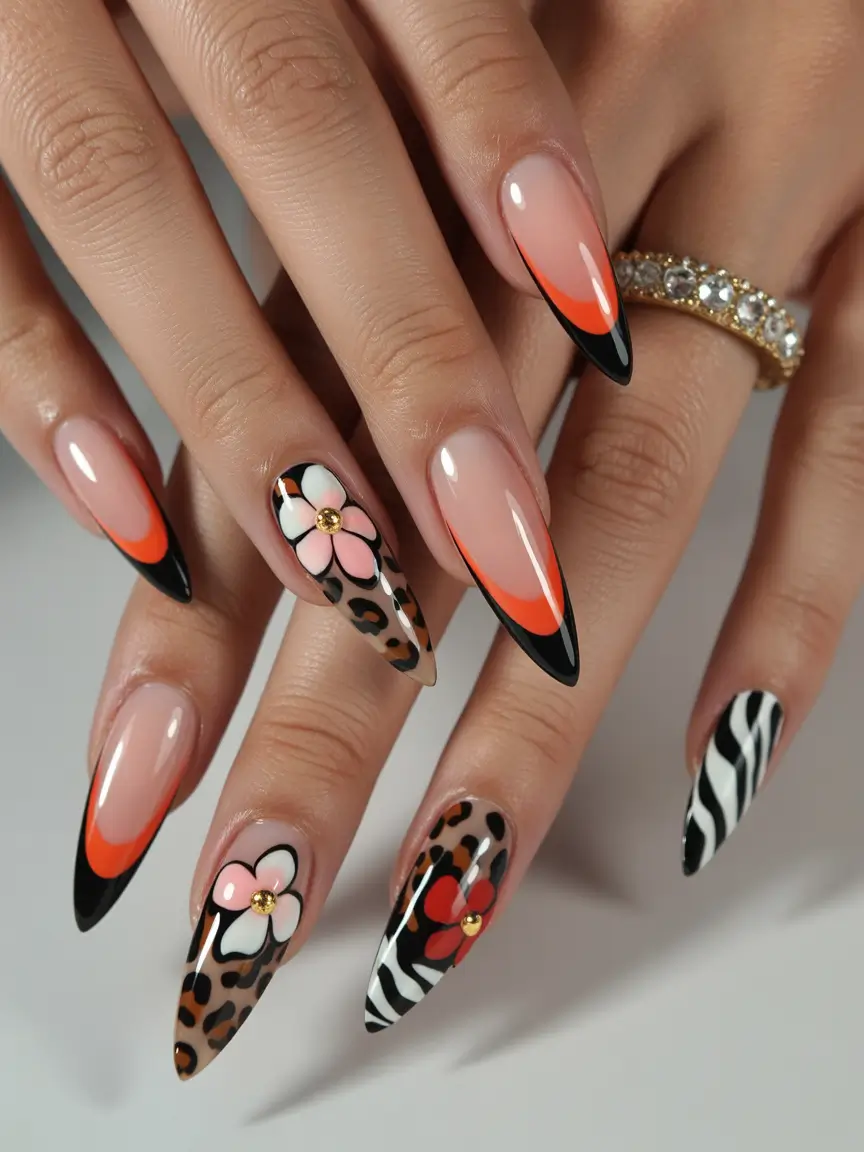 October nails design 2025 Wild Autumn Playfulness