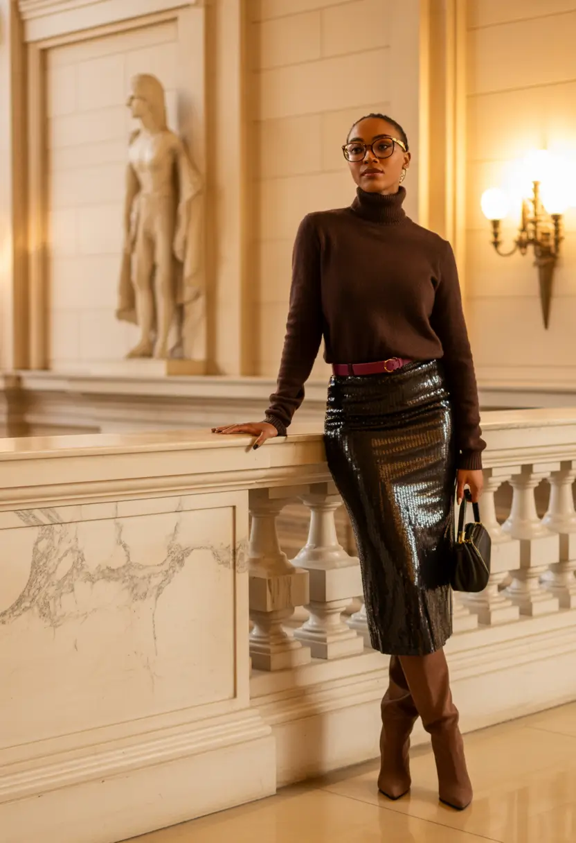 October outfits 2025 Classic Drama in Chocolate and Black