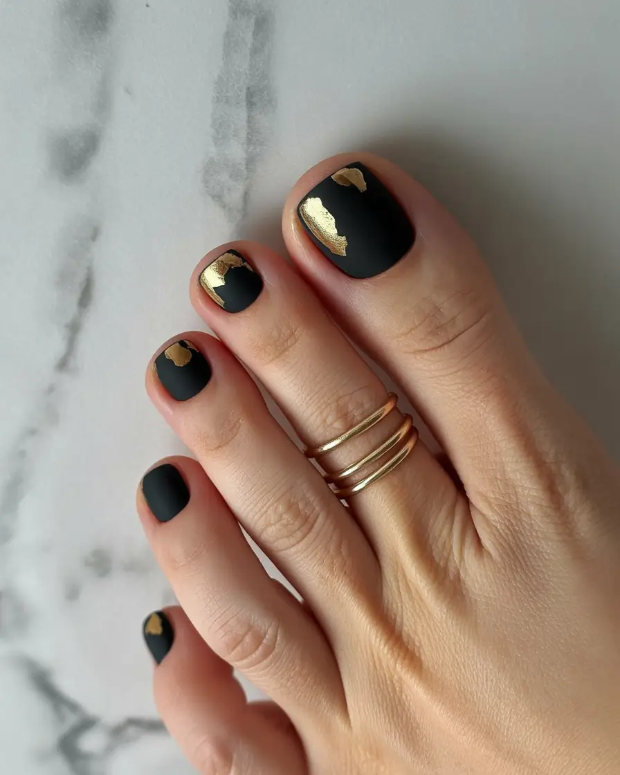 October toe nails 2025 Golden Twilight Matte