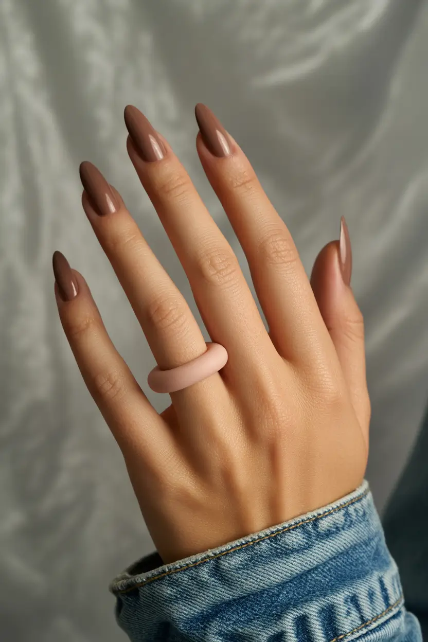 Popular Fall 2025 Nail Colors Mocha Almond Sophistication