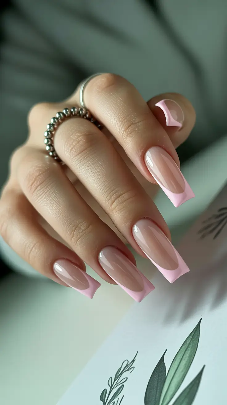 fall-coffin-nail-Baby-Pink-French-With-Glossy-Finish-Pretty-Meets-Practical