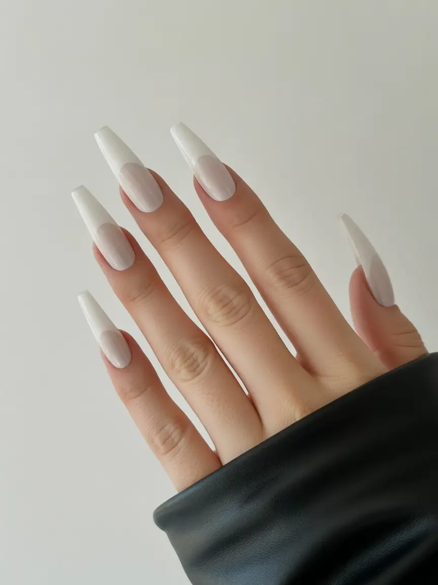 fall-coffin-nail-Glossy-White-Half-Moons-A-Clean-Slate-With-High-Impact