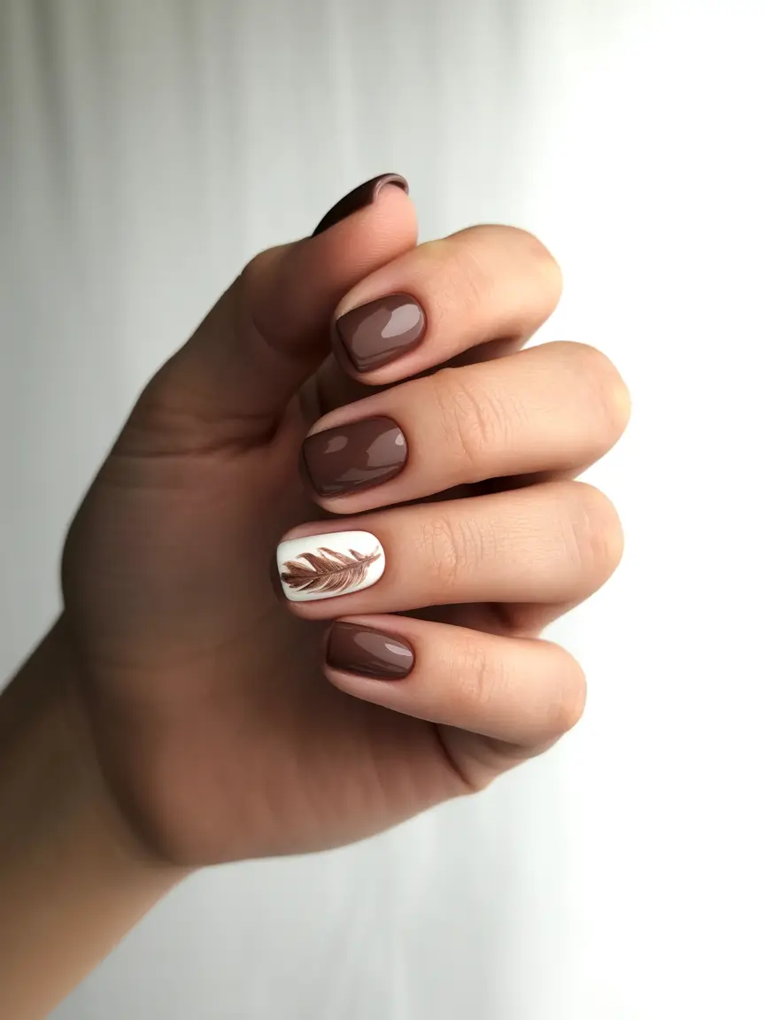 Autumn nail designs 2025 Short & Sweet in Deep Chestnut Brown