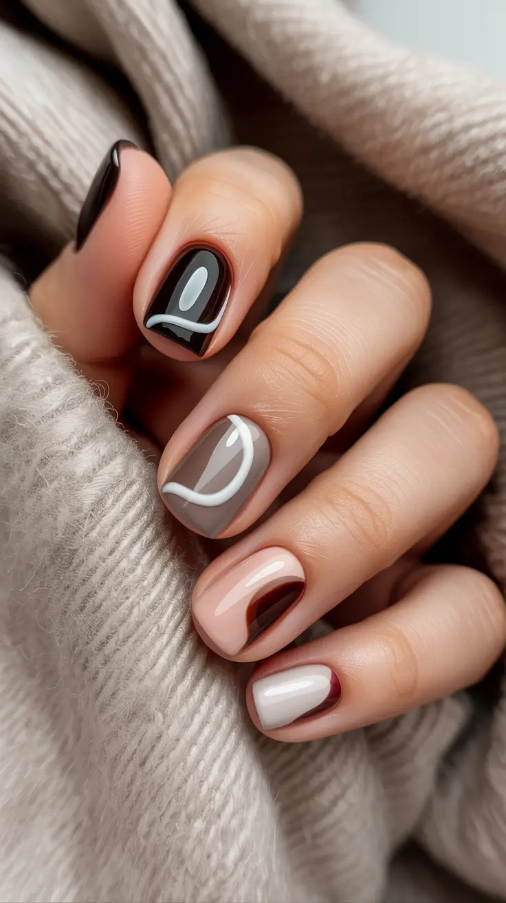 subtle-fall-nails-2025-glossy-chocolate-meets-abstract-swirl