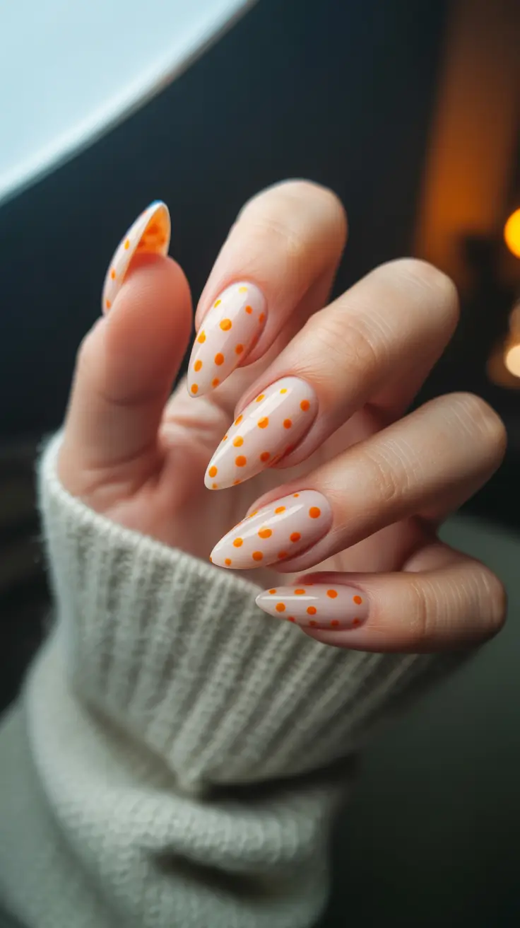 subtle-fall-nails-2025-playful-orange-dots-on-milky-almond