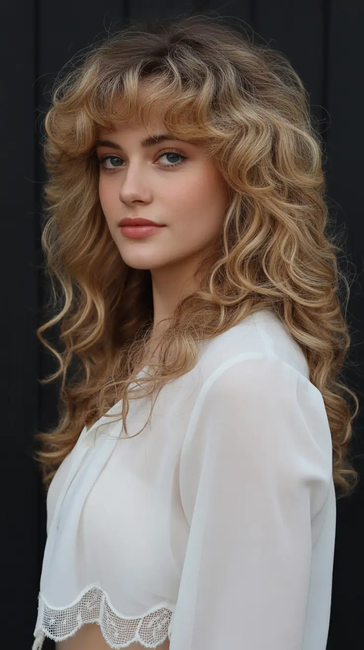 fall and winter haircuts 2025 Modern Mermaid Curls with Fringe