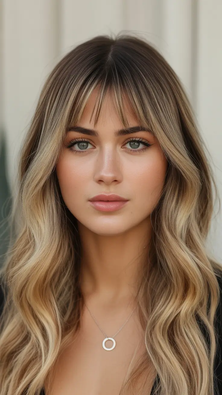 fall and winter haircuts 2025 Shadow Root Balayage with Beachy Ends