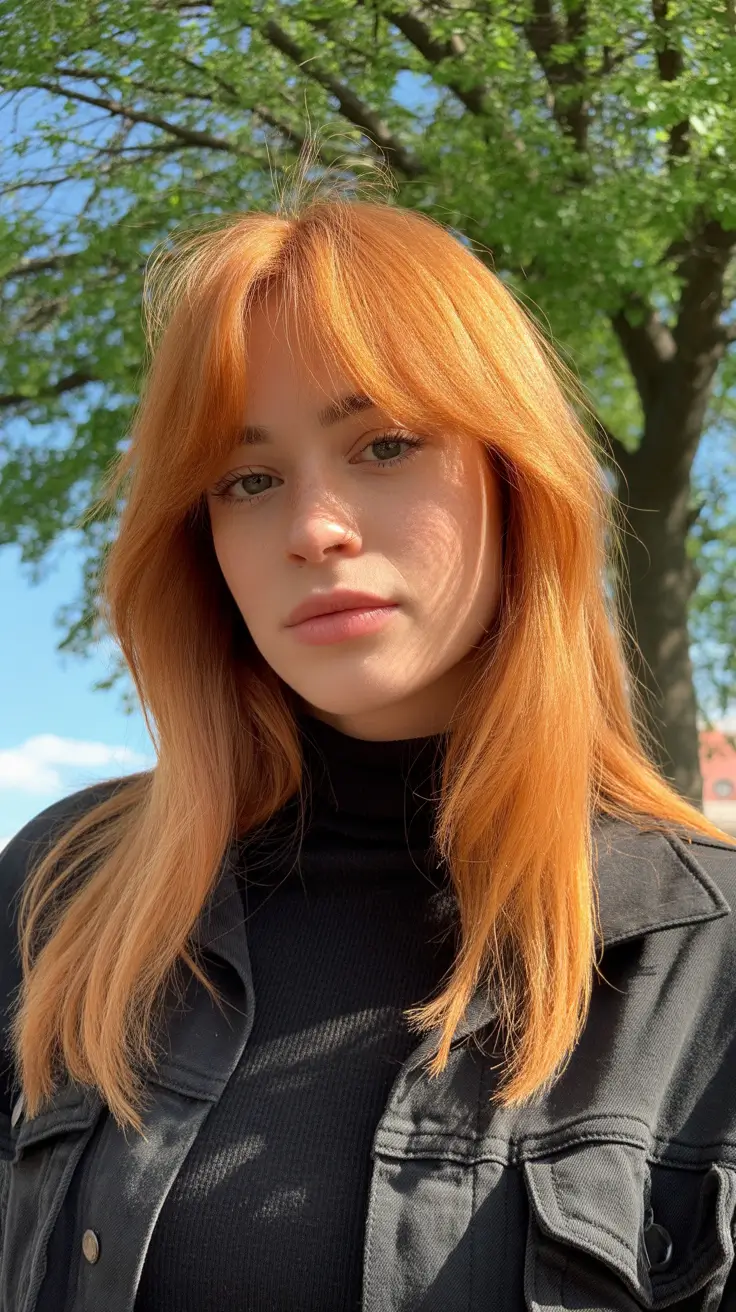 winter haircuts and colors 2025-2026 Warm Ginger With Layers
