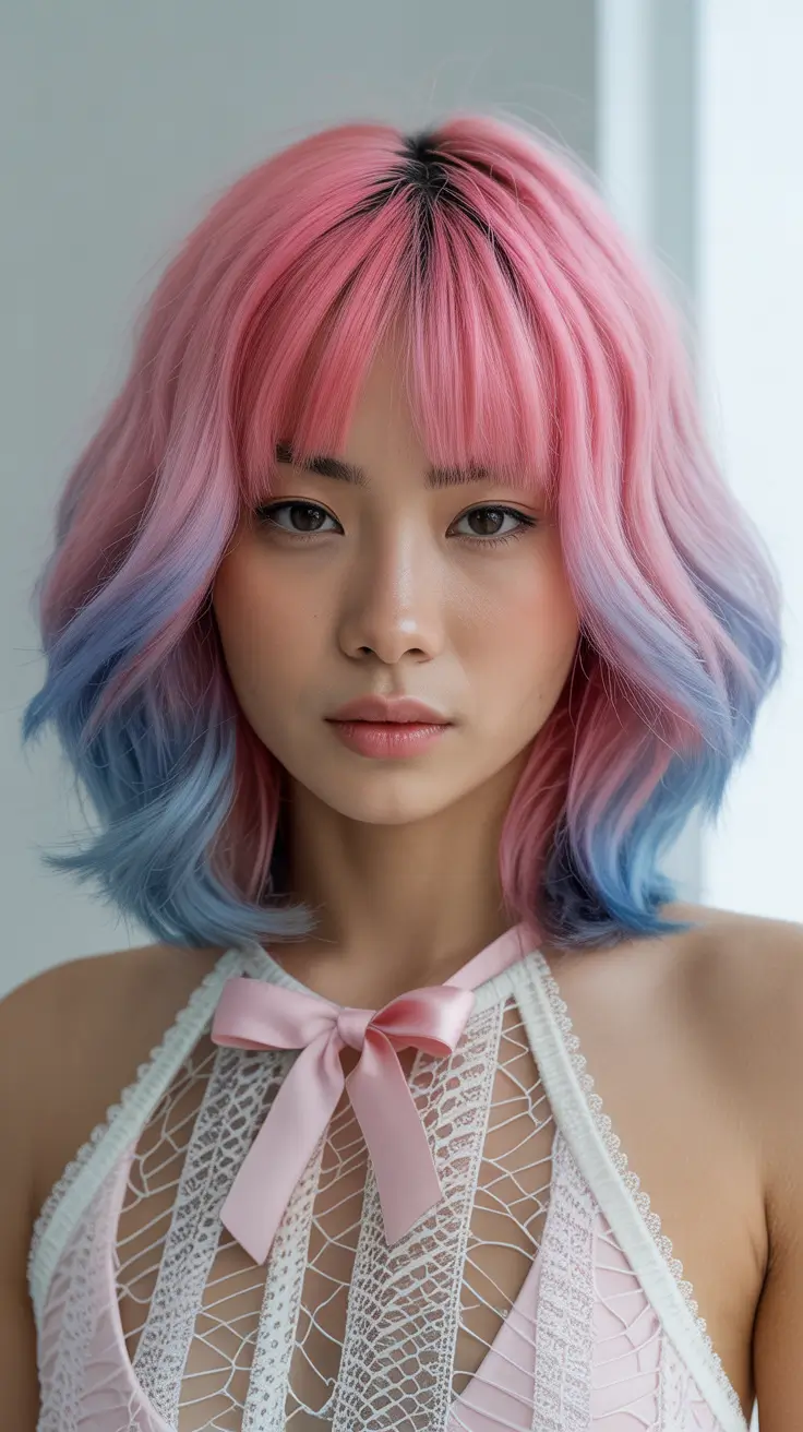 winter haircuts and colors 2025-2026 Candy Pink Waves