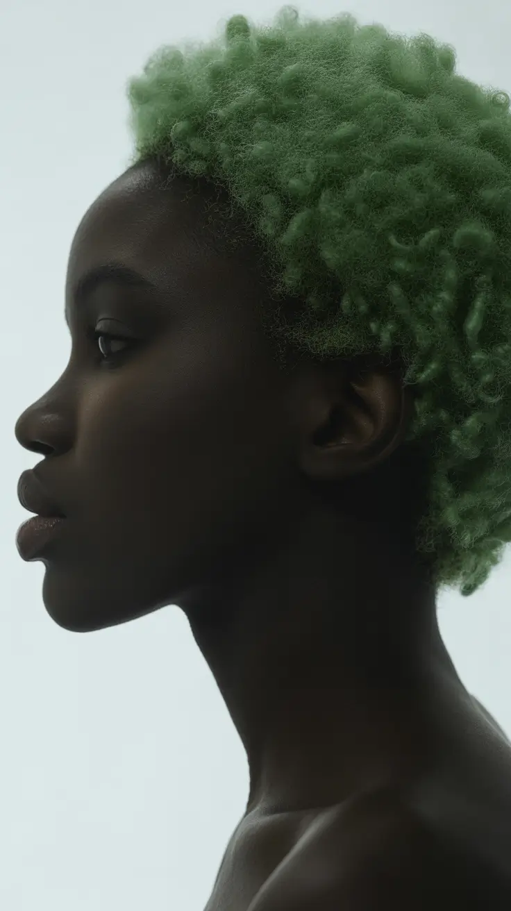 winter haircuts and colors 2025-2026 Frosted Green Curls