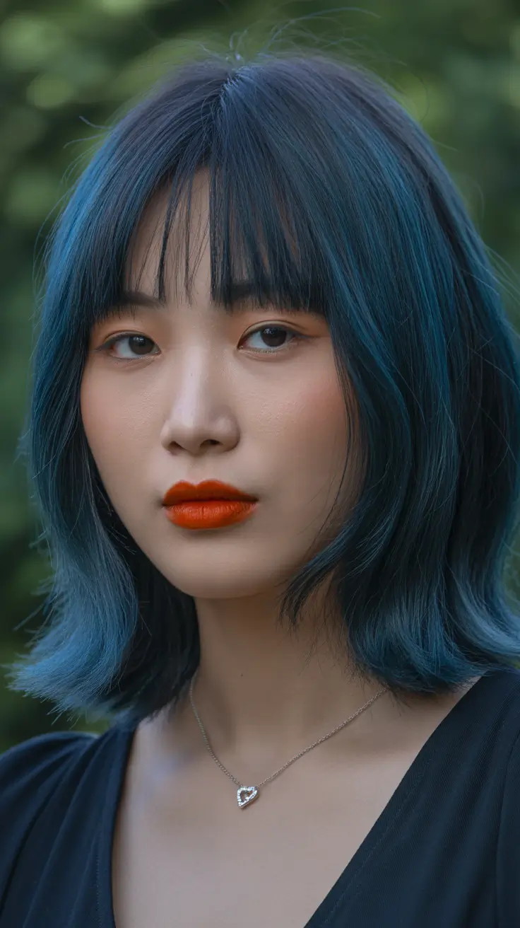 winter haircuts and colors 2025-2026 Playful Korean-Inspired Waves With Color
