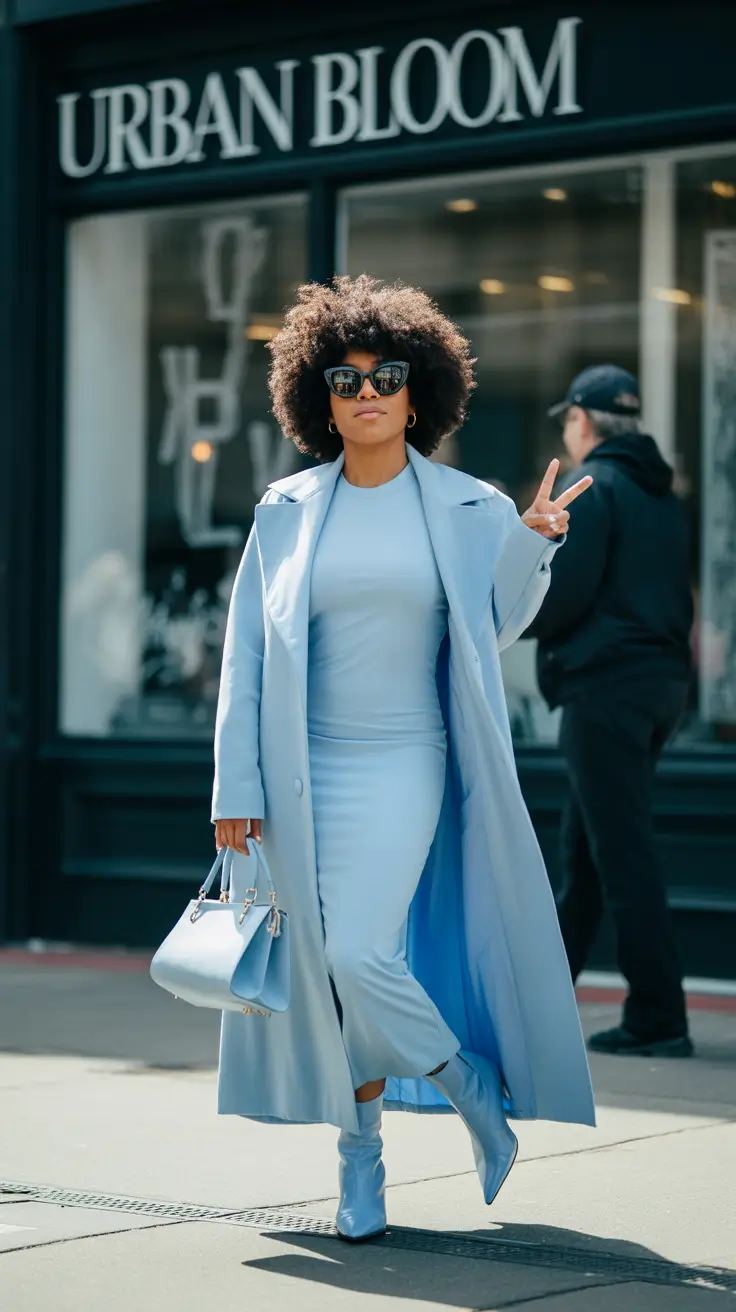 winter outfits blackgirl 2025-2026 Ice Queen in Monochrome Blue