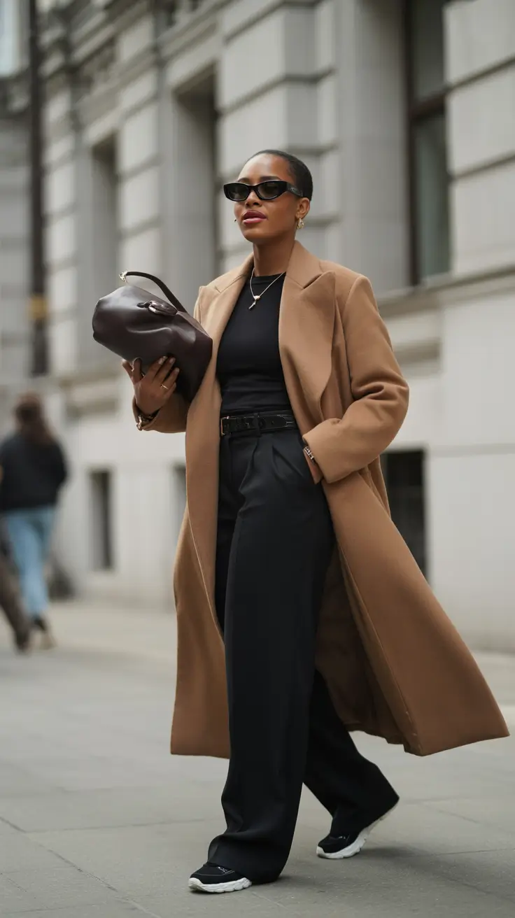 winter outfits blackgirl 2025-2026 City Sleek with a Neutral Coat