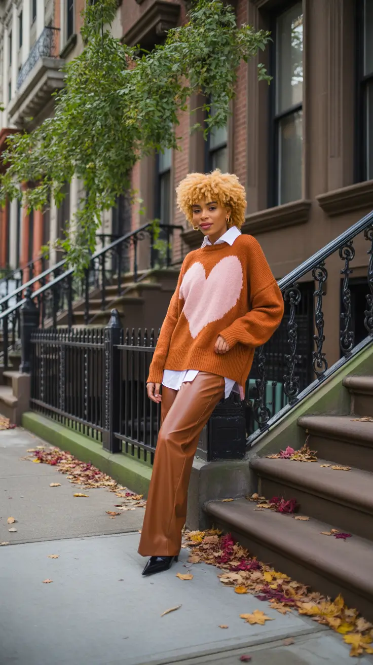 winter outfits blackgirl 2025-2026 Retro Heart and Leather Play