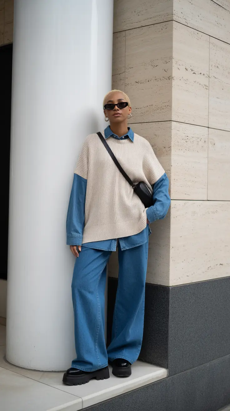 winter outfits blackgirl 2025-2026 Denim Layers with Street Power