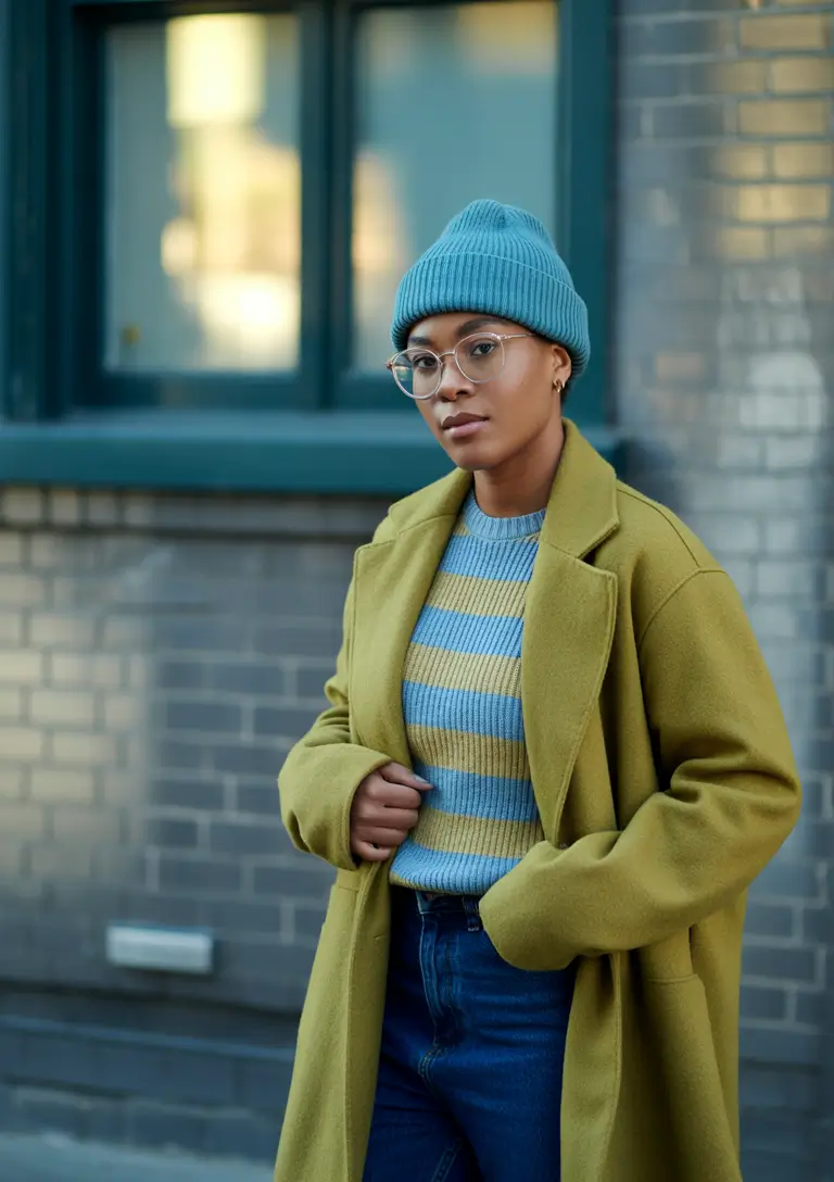 winter outfits blackgirl 2025-2026 Color Pop Minimalism