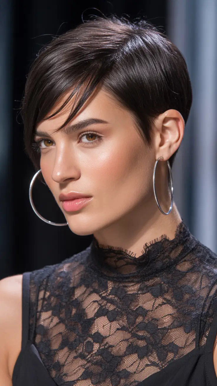 winter pixie haircuts 2025-2026 Polished Side-Swept Pixie