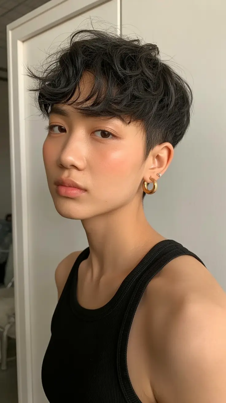 winter pixie haircuts 2025-2026 Tousled Black Pixie