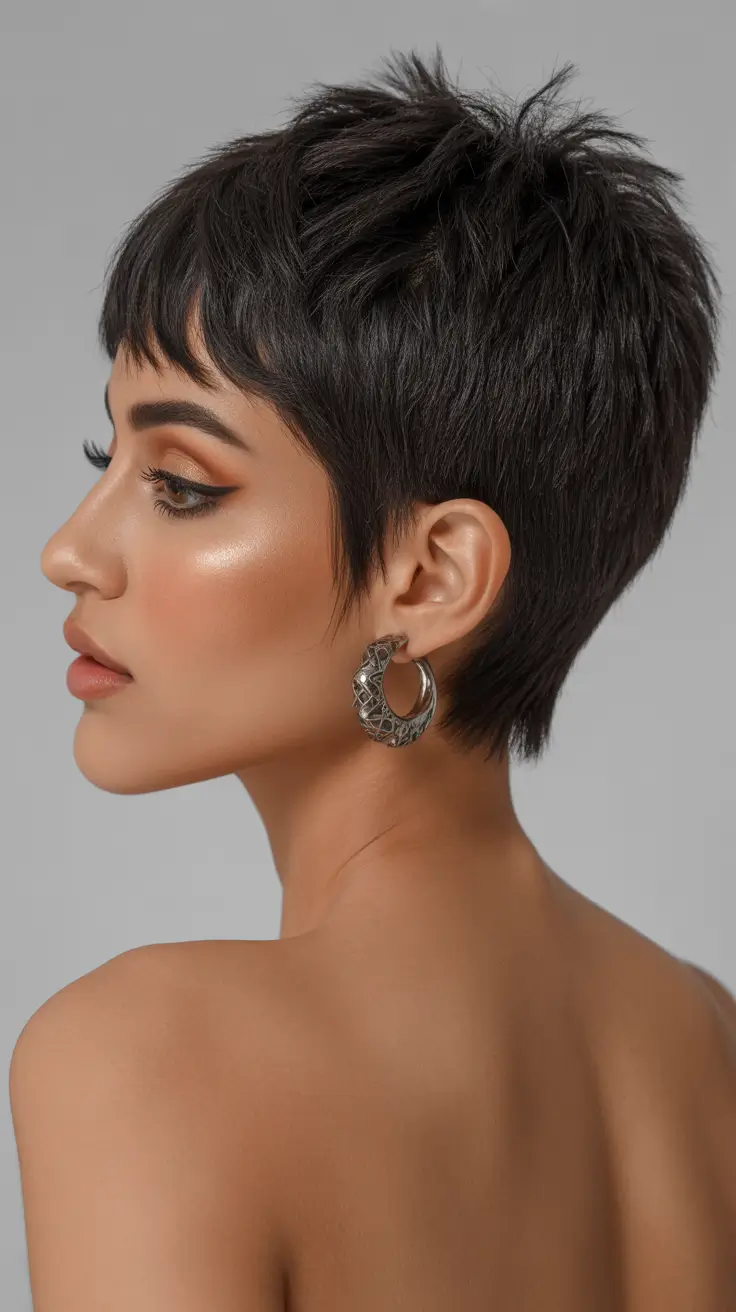 winter pixie haircuts 2025-2026 Glossy Jet Pixie