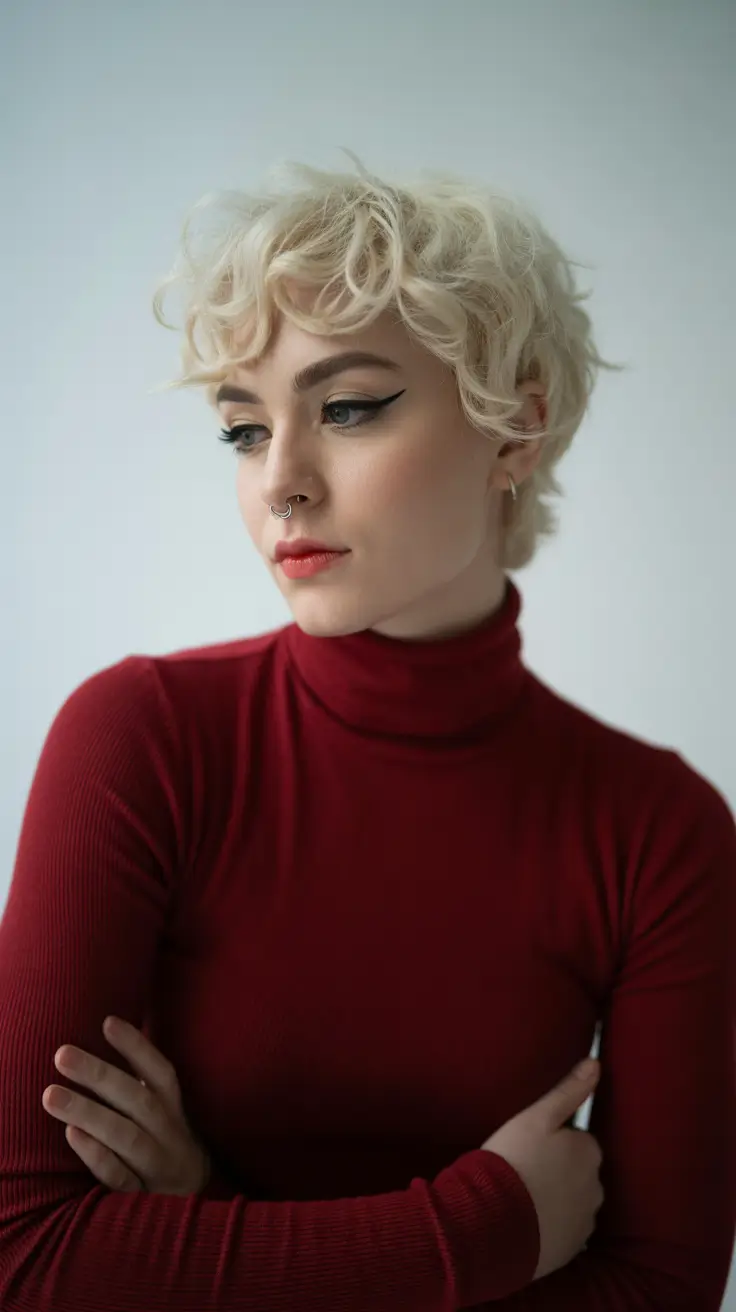 winter pixie haircuts 2025-2026 Frosted Blonde Pixie