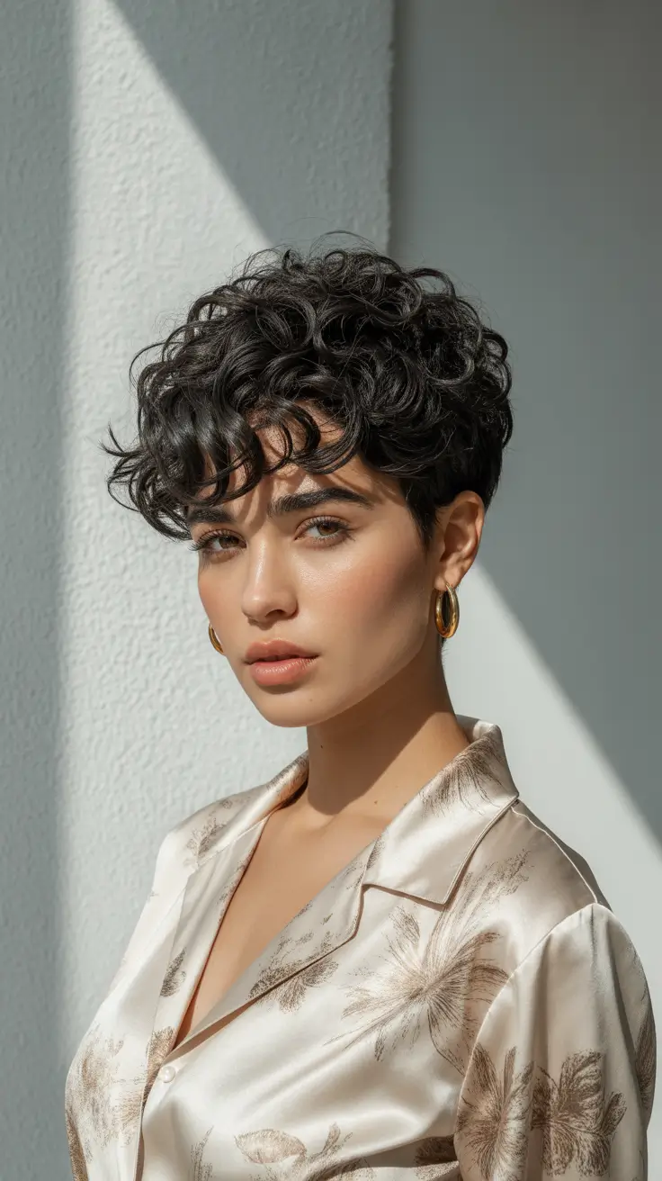 winter pixie haircuts 2025-2026 Sunlit Curly Pixie