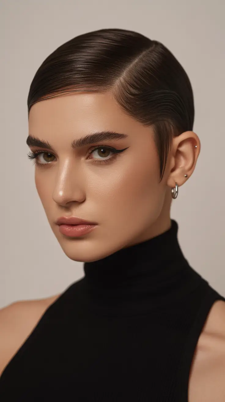 winter pixie haircuts 2025-2026 Polished Sleek Pixie