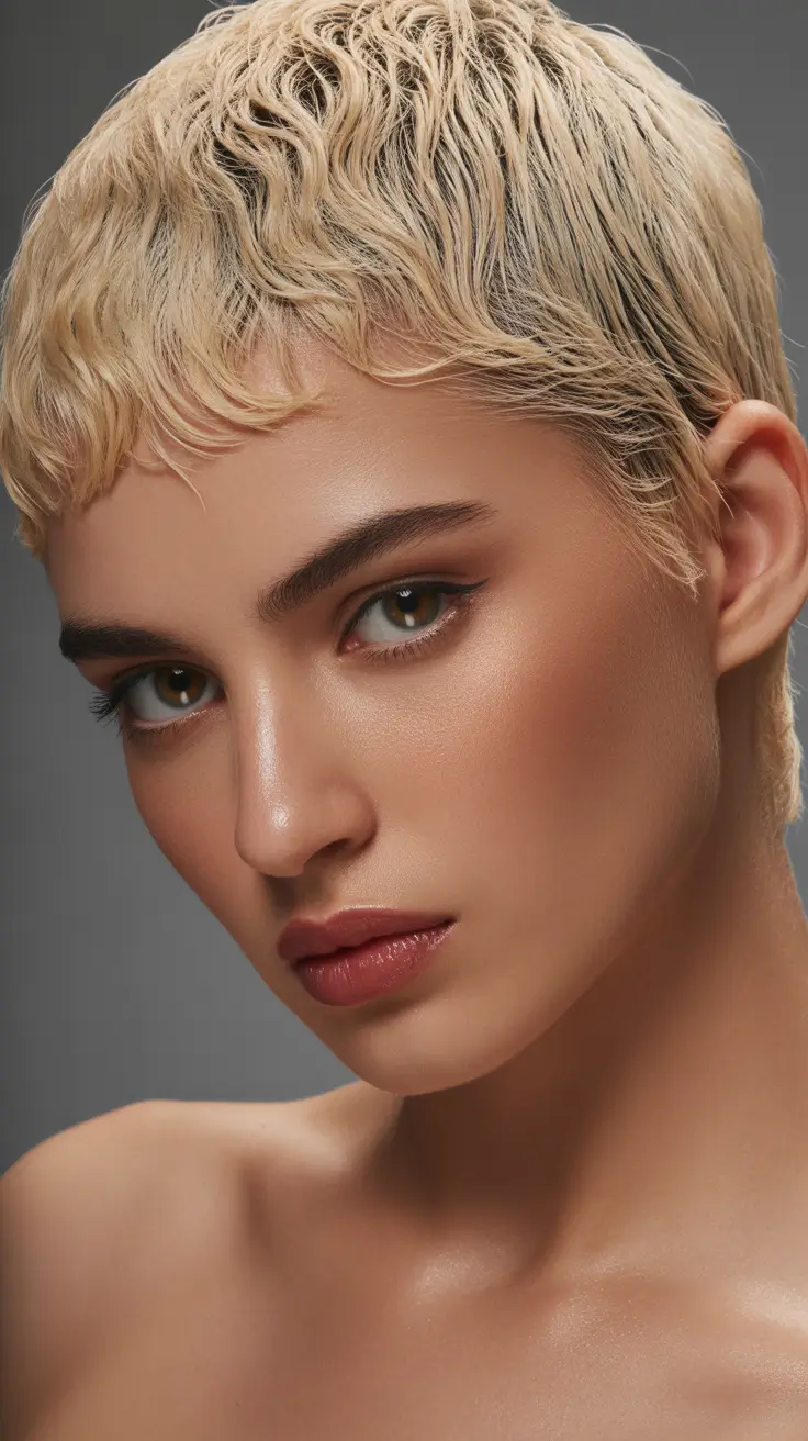 winter pixie haircuts 2025-2026 Wavy Pixie with Tousled Texture