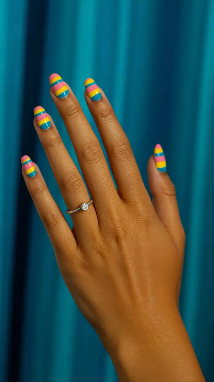 Color Block Nail Ideas for Fall 2025 Vibrant Stripes for Early Fall