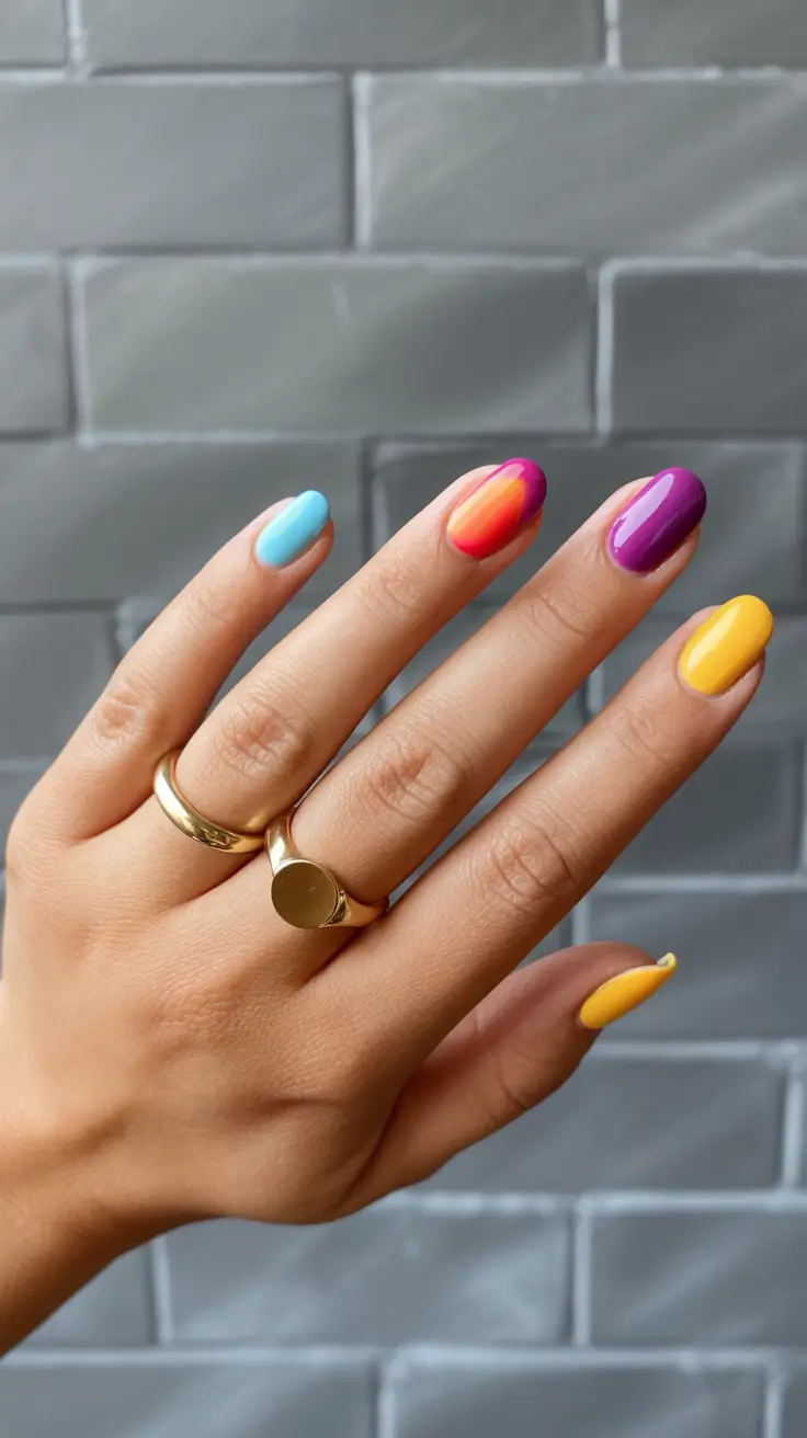 Color Block Nail Ideas for Fall 2025 Vibrant Autumn Mix