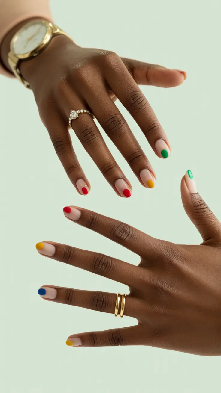 Color Block Nail Ideas for Fall 2025 Minimal Pops of Color on Shorties
