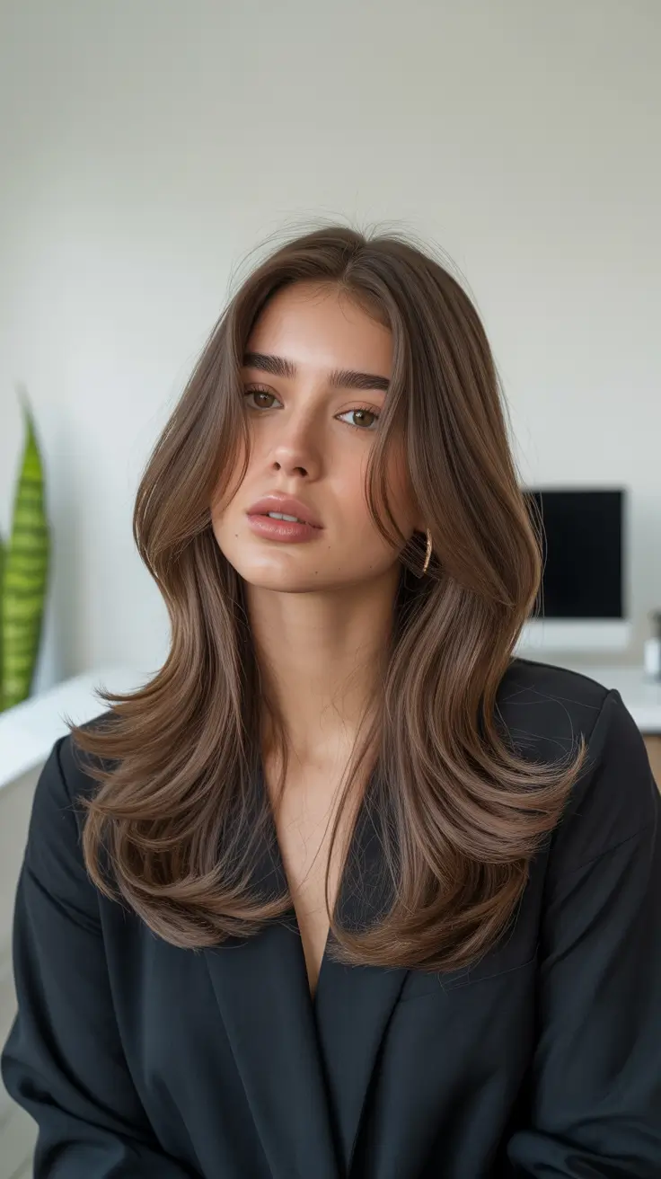 cute winter haircuts 2025-2026 Face-Framing Layers on Medium Length Hair