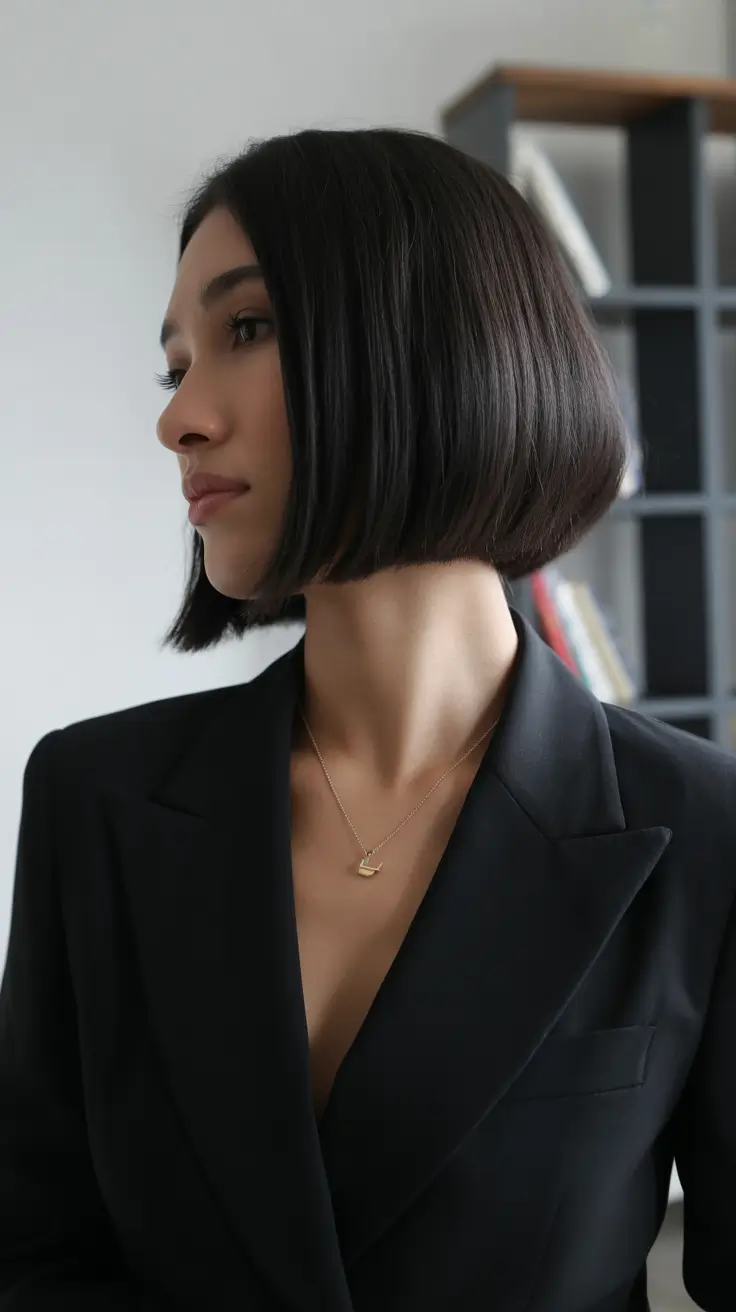 cute winter haircuts 2025-2026 Sleek Arc Bob