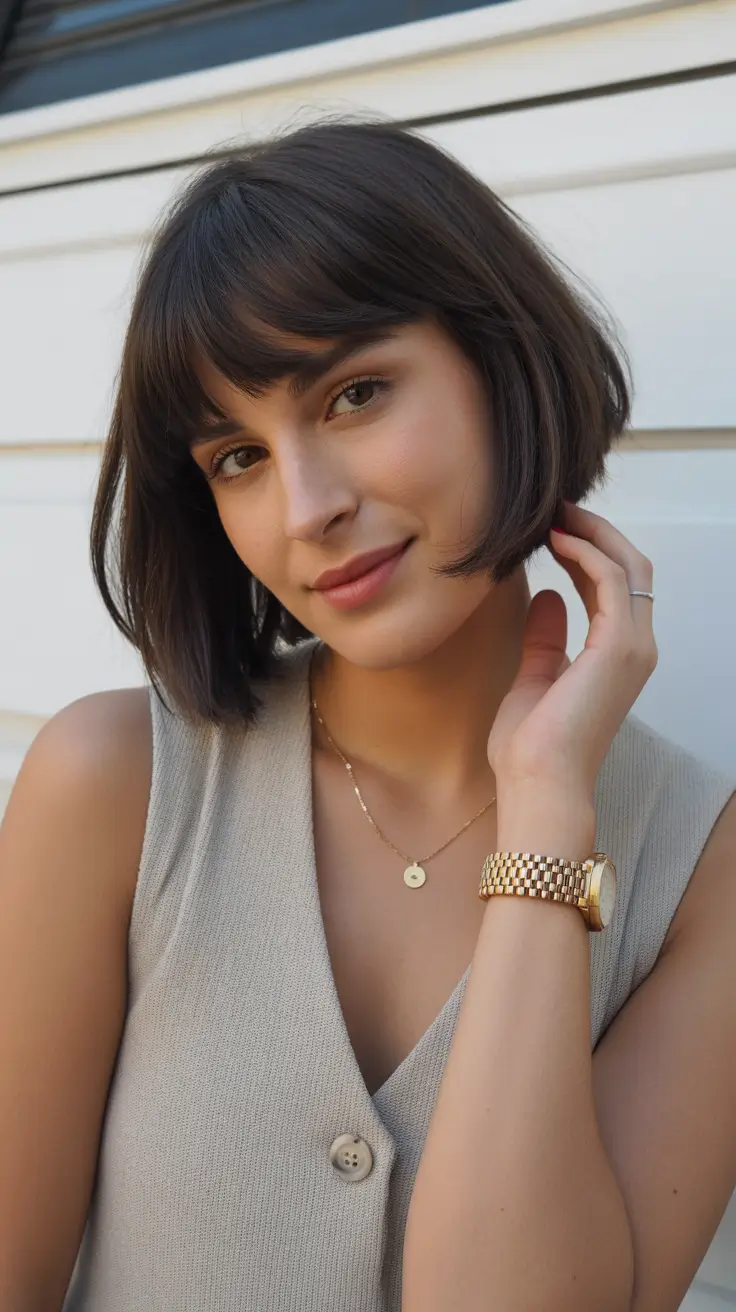 cute winter haircuts 2025-2026 Soft Bob with Bangs