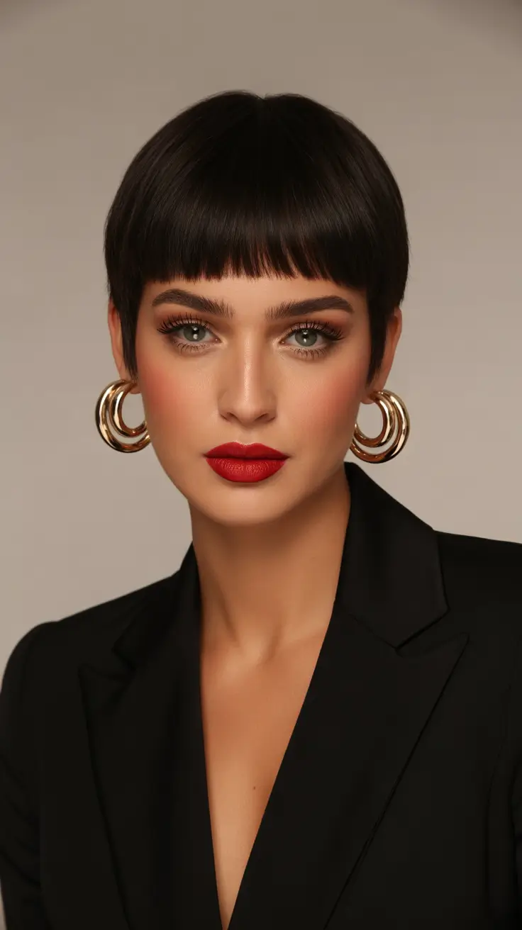 cute winter haircuts 2025-2026 Pixie with Micro Bangs