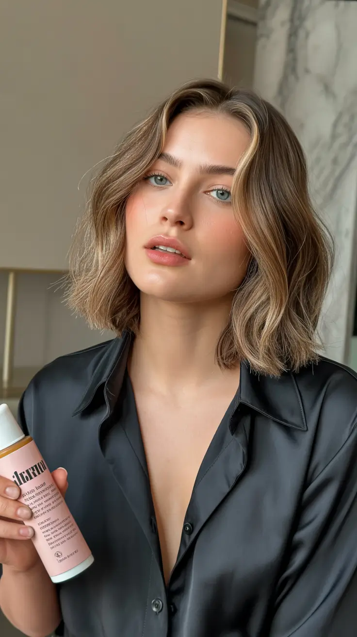 cute winter haircuts 2025-2026 Wavy Medium-Length Bob