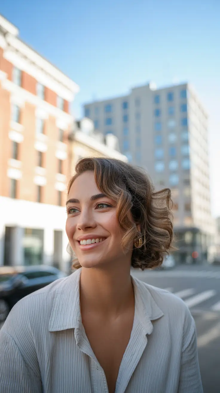 cute winter haircuts 2025-2026 Playful Curly Bob
