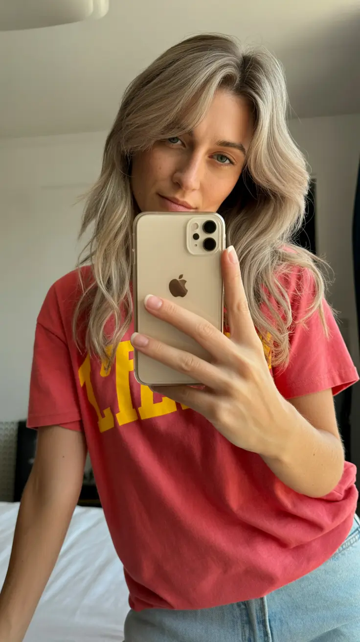 cute winter haircuts 2025-2026 Ashy Blonde Waves with a Modern Edge