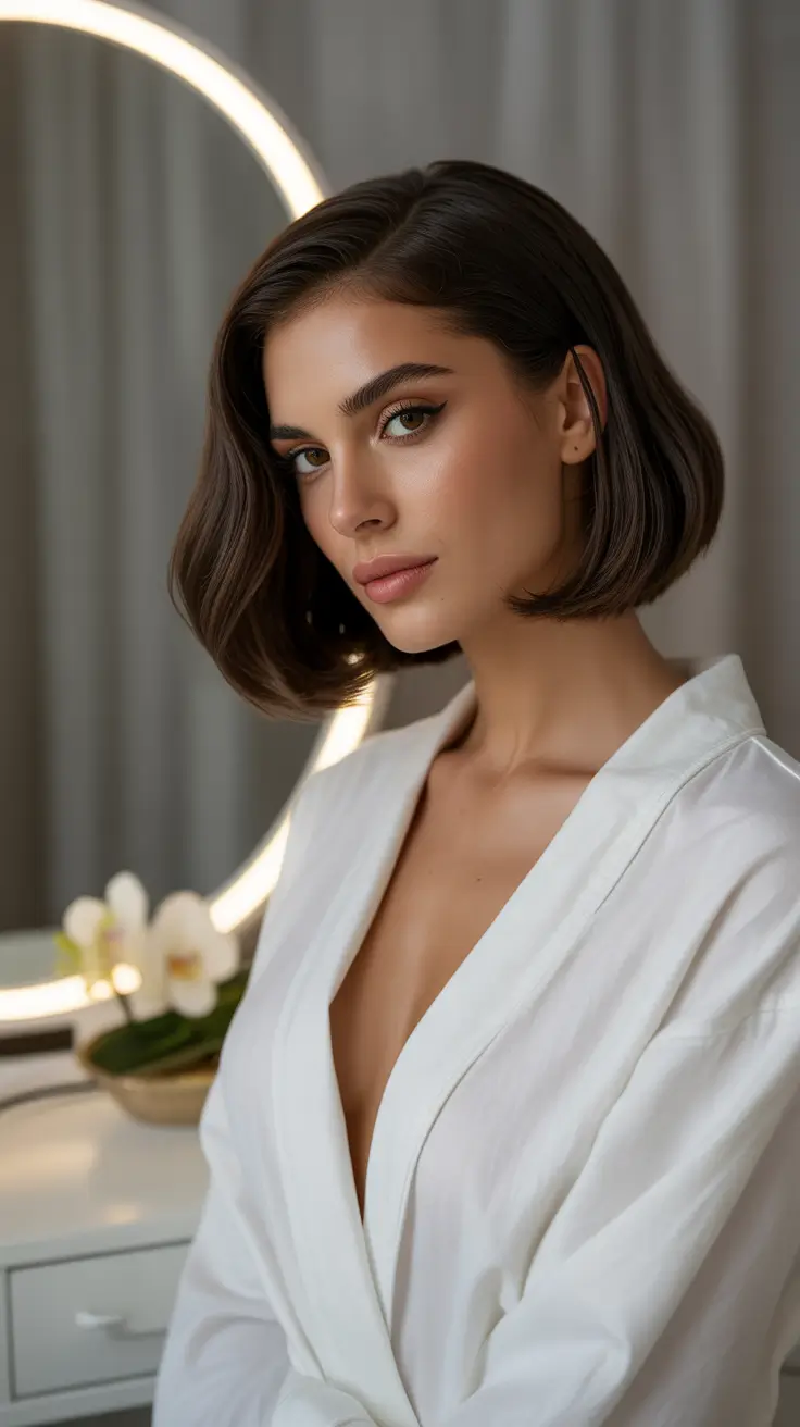 cute winter haircuts 2025-2026 Classic Short Bob with Sleek Volume