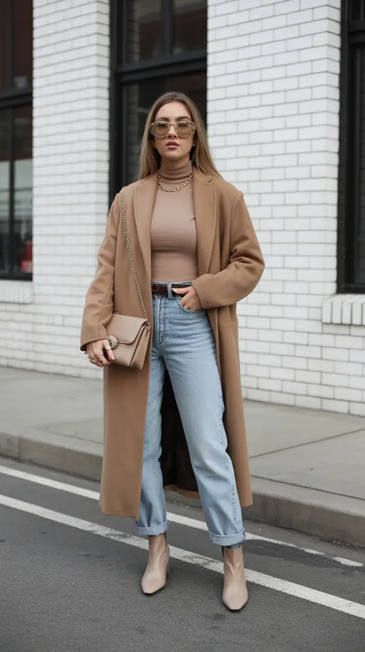 cute winter outfits 2025-2026 Neutral Camel Confidence