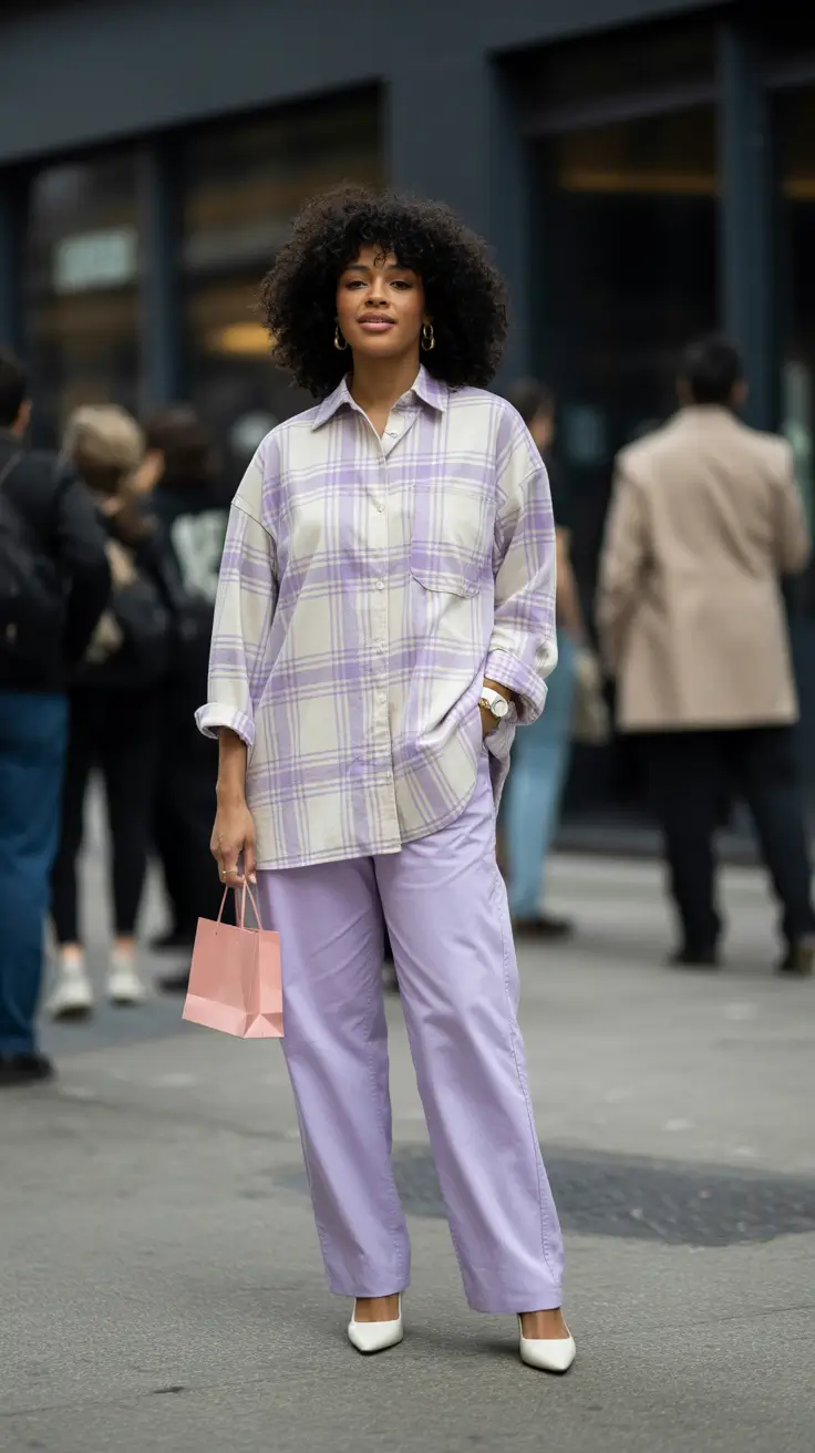 cute winter outfits 2025-2026 Plaid Pastels for Everyday Playfulness