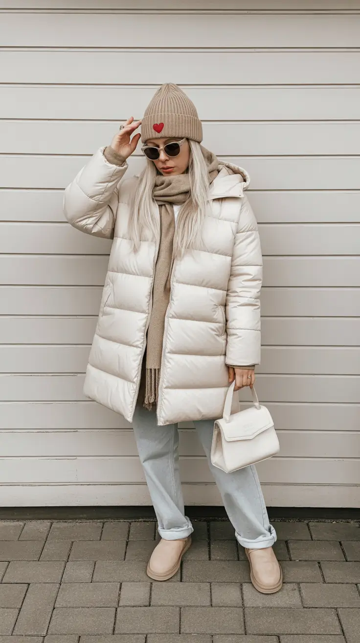 cute winter outfits 2025-2026 Snow Day Comfort in Winter White