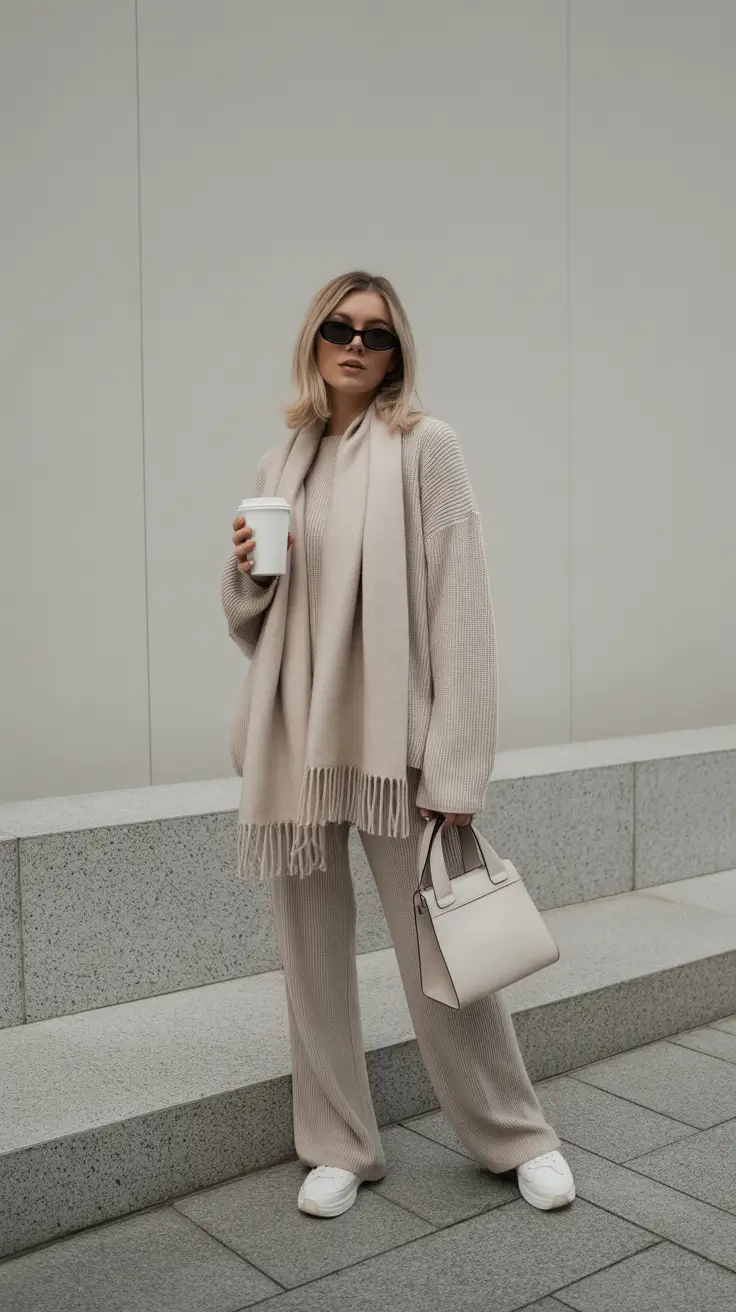 cute winter outfits 2025-2026 Monochrome Minimalism Done Right