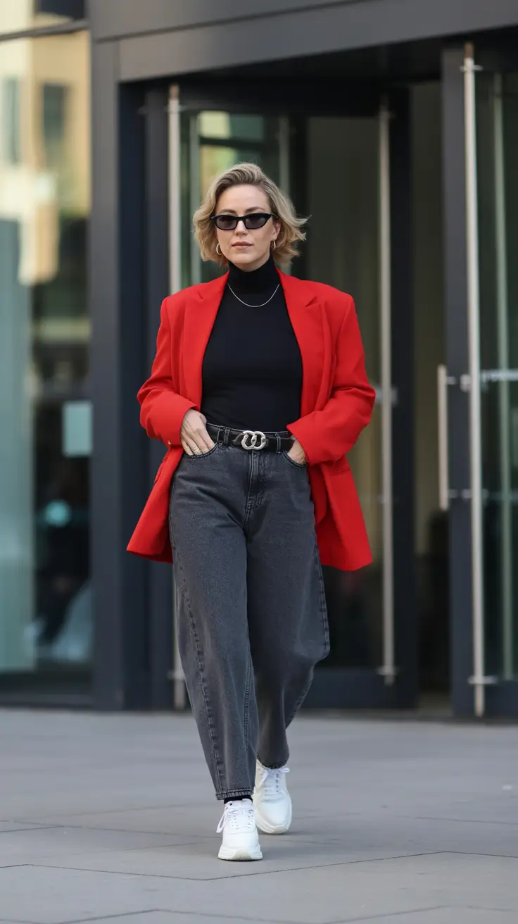 cute winter outfits 2025-2026 Red Blazer Energy