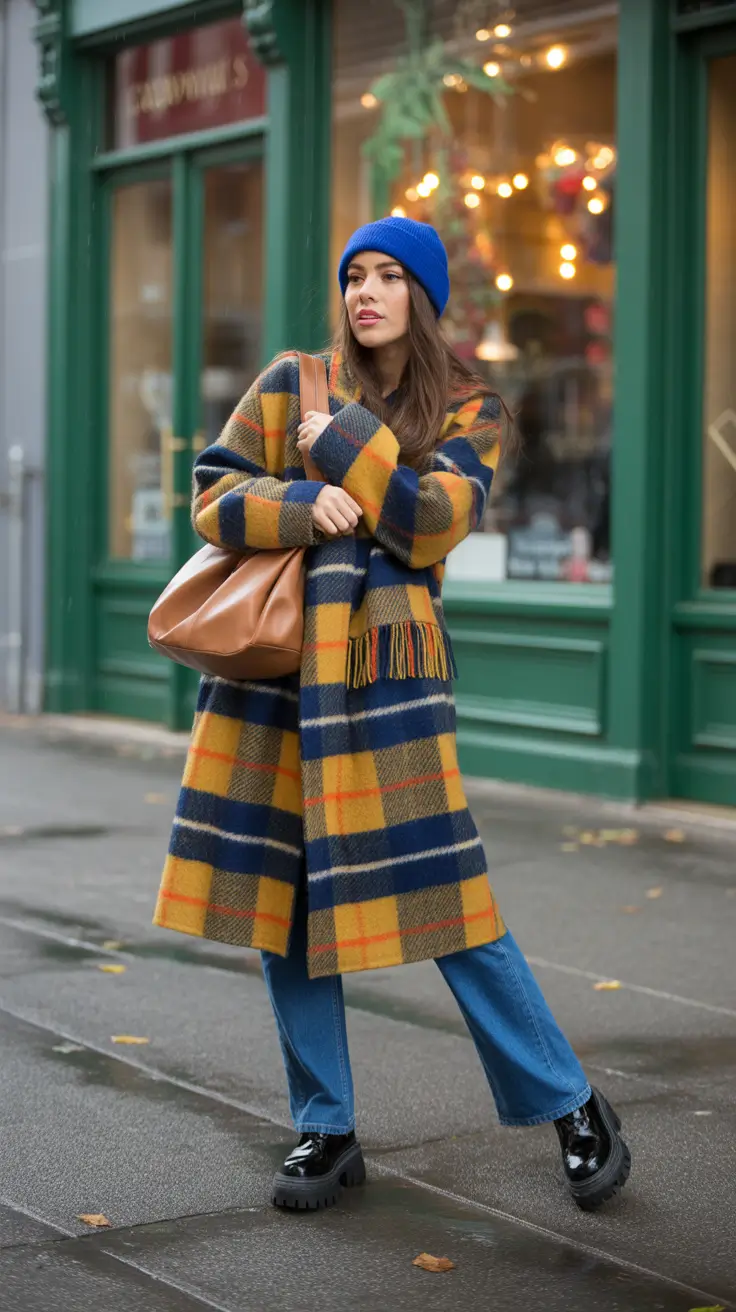 cute winter outfits 2025-2026 Checked Perfection