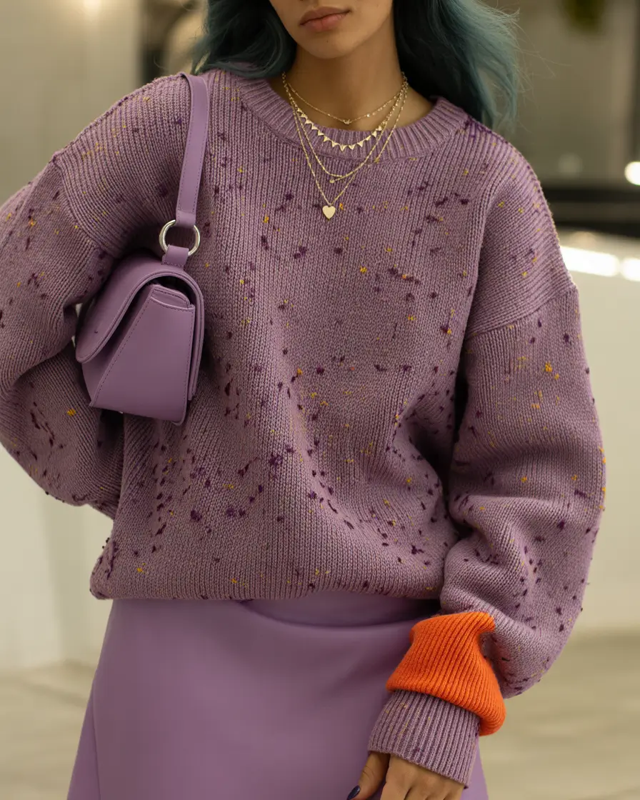 early winter outfits 2025 Punchy Knitwear with a Twist