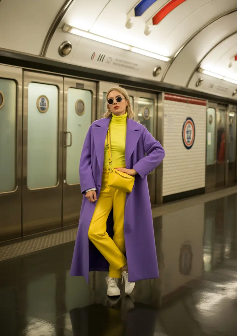 early winter outfits 2025 Subway Chic in Citrus Layers