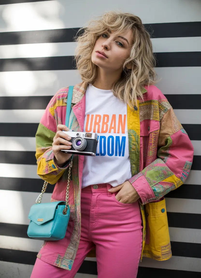 early winter outfits 2025 Retro Patchwork Energy