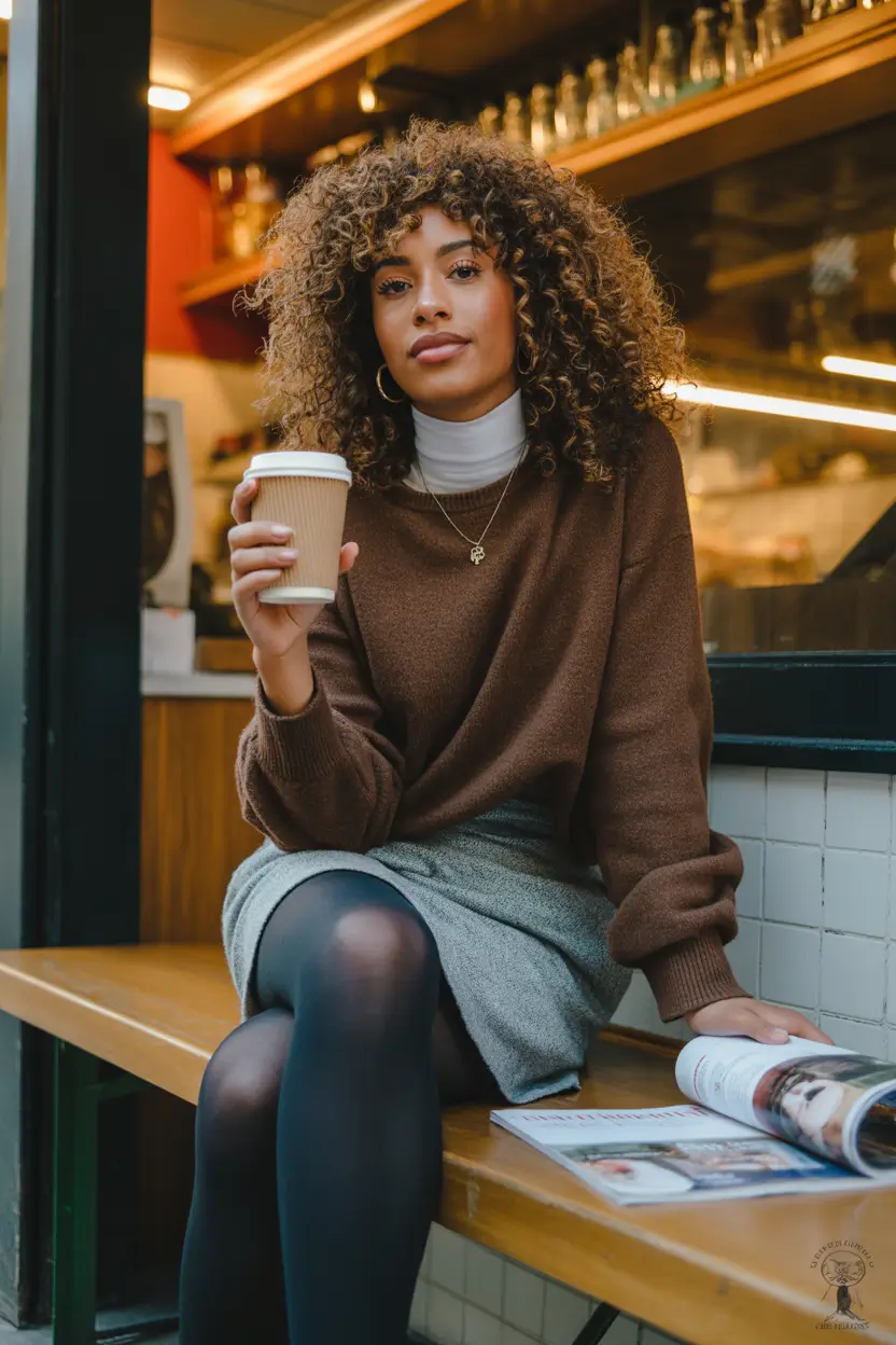 early winter outfits 2025 Warm Neutrals for Coffee Runs